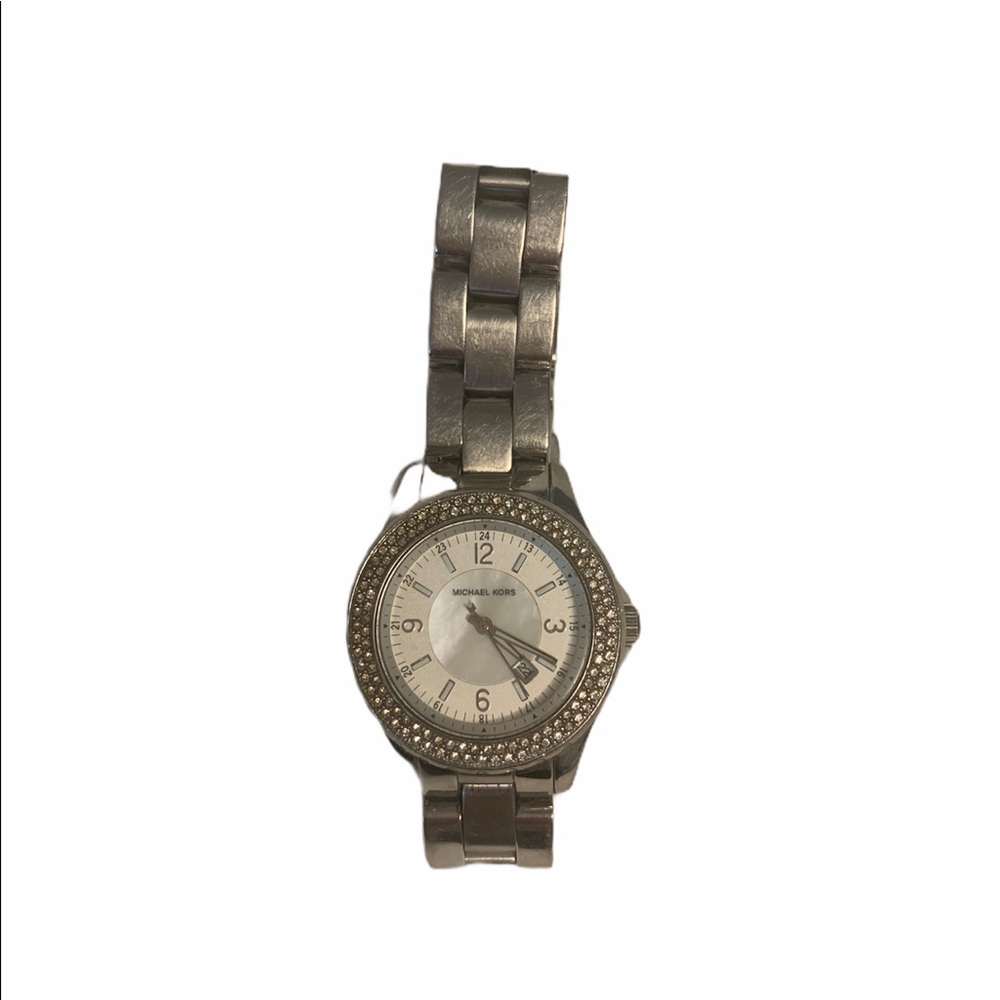 Michael Kors silver/rhinestone watch